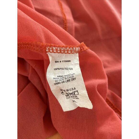 Women RECKLESS HEARTS Open Front Tunic XL Sleeveless Collared Open Back Orange - Picture 8 of 8